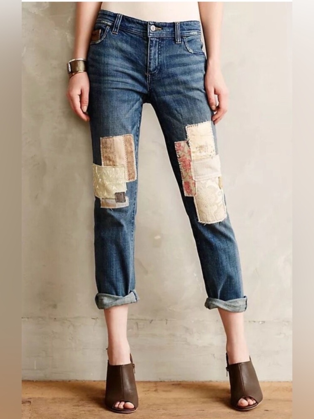 Anthropologie Pilcro Premium Hyphen Patchwork Jeans Size 28